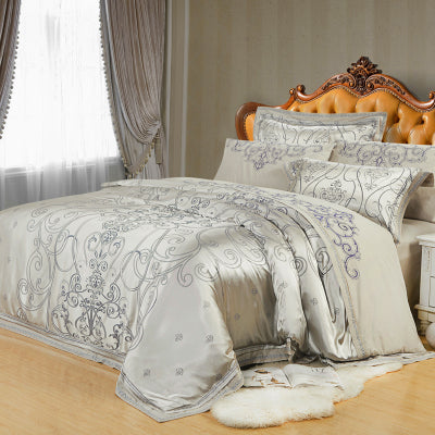 Ice Silk Jacquard European Luxury High-end Linen And Cotton Bedding Set    Home Decor Supply | Online Retail | ShoreShopper.com