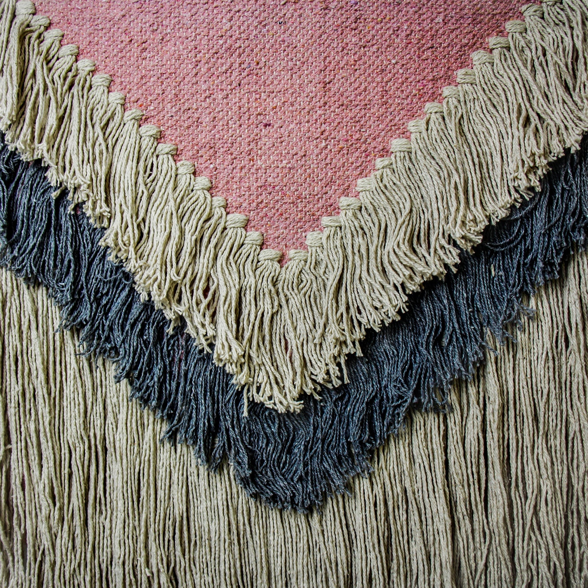 Handwoven Boho Wall Hanging, Pink with Cream Fringe    Home Decor Supply | Online Retail | ShoreShopper.com