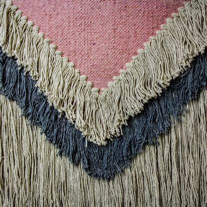 Handwoven Boho Wall Hanging, Pink with Cream Fringe    Home Decor Supply | Online Retail | ShoreShopper.com