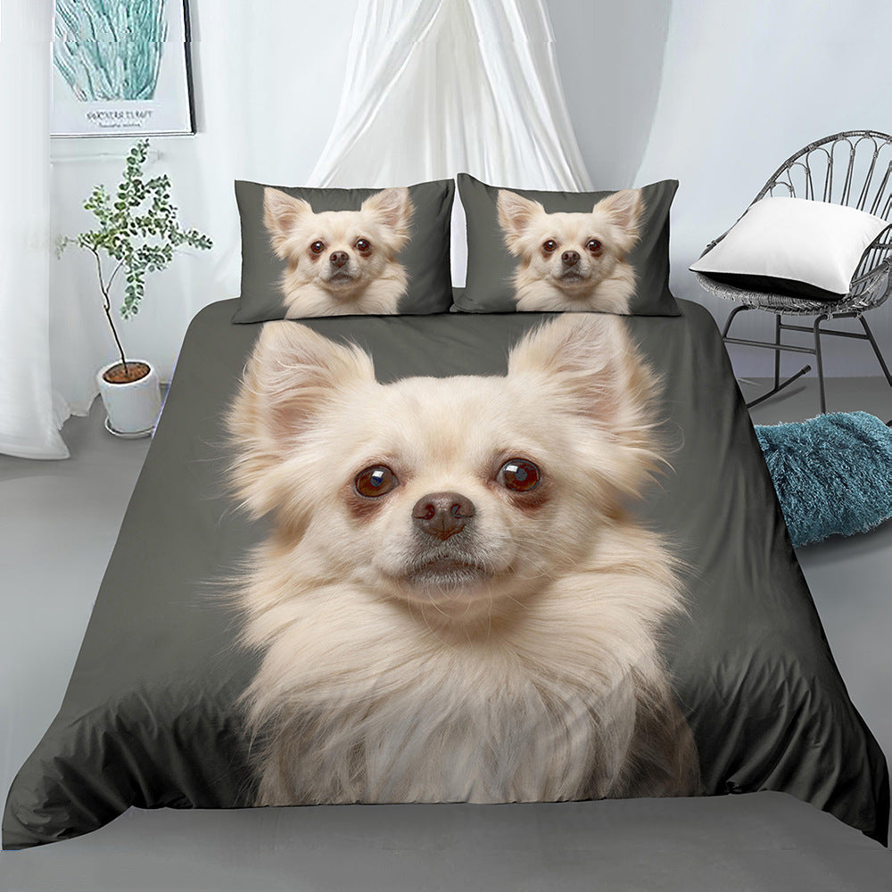 3D Digital Printing Three-piece Sanding Kit Pug Cartoon    Home Decor Supply | Online Retail | ShoreShopper.com