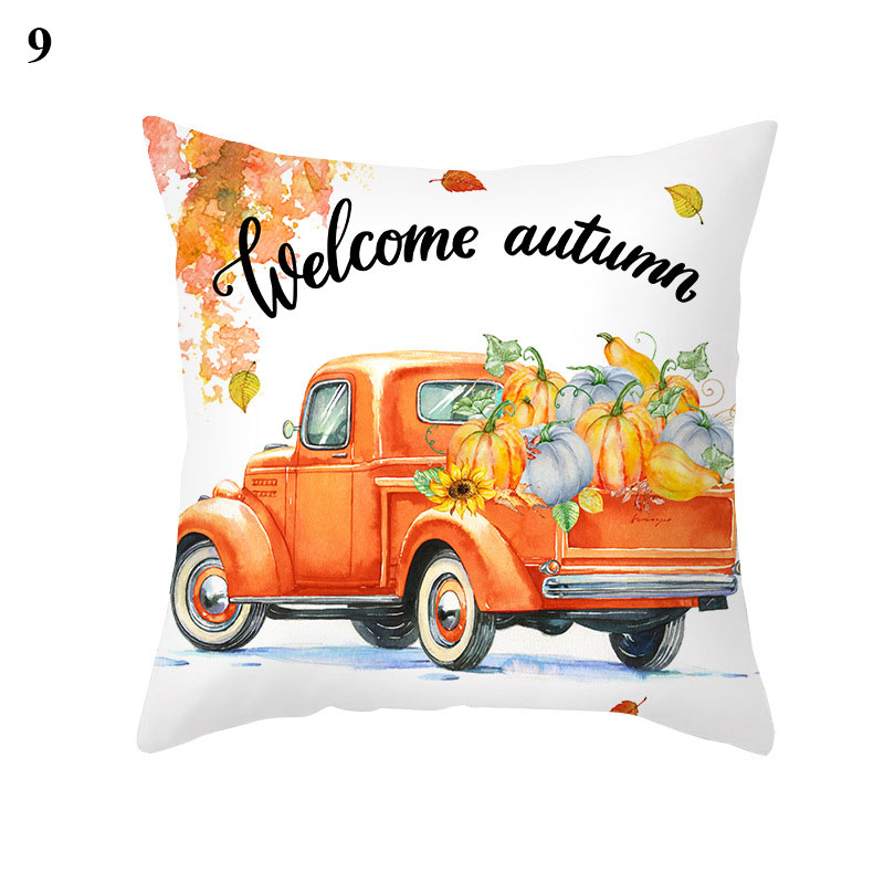 Maple Pumpkin Print Thanksgiving Peach Skin Pillowcase    Home Decor Supply | Online Retail | ShoreShopper.com