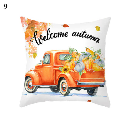 Maple Pumpkin Print Thanksgiving Peach Skin Pillowcase    Home Decor Supply | Online Retail | ShoreShopper.com
