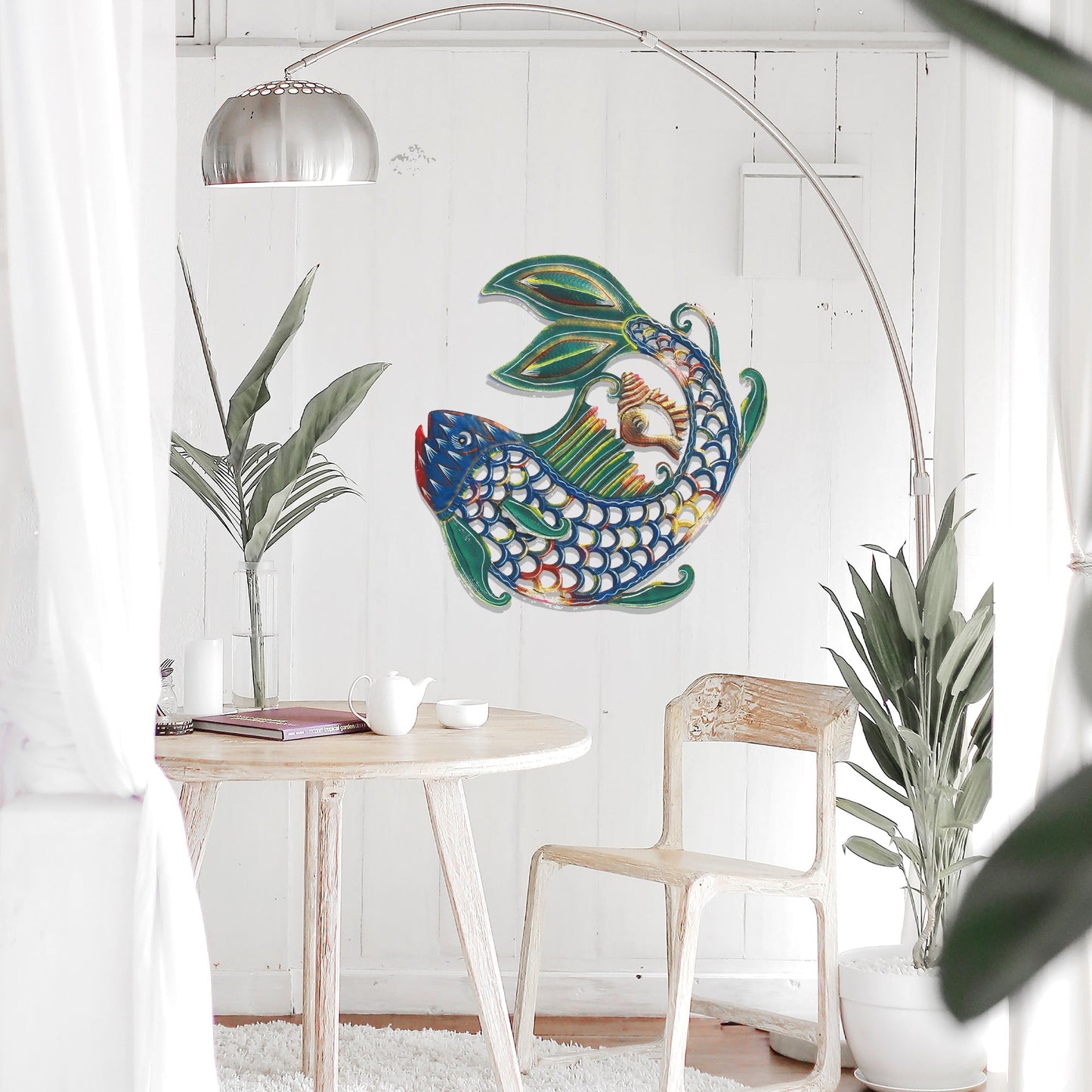 24 inch Painted Fish & Shell - Caribbean Craft    Home Decor Supply | Online Retail | ShoreShopper.com