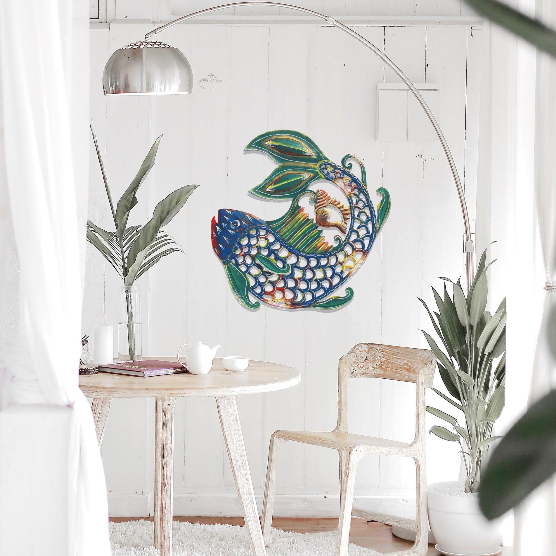 24 inch Painted Fish & Shell - Caribbean Craft    Home Decor Supply | Online Retail | ShoreShopper.com