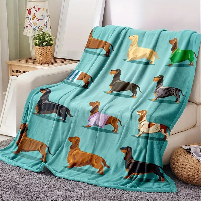 Dachshund Blanket Flannel Square Cover Blanket    Home Decor Supply | Online Retail | ShoreShopper.com