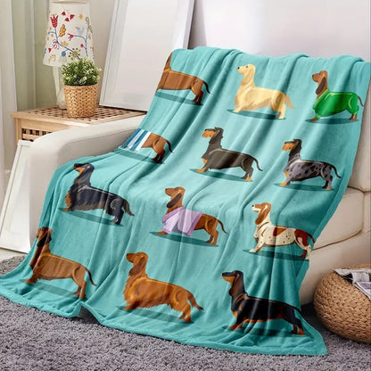 Dachshund Blanket Flannel Square Cover Blanket    Home Decor Supply | Online Retail | ShoreShopper.com