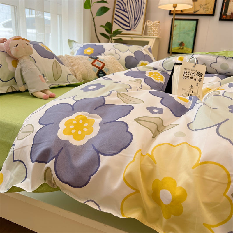 Washed Cotton Bed Sheet Quilt Cover Four-piece Set    Home Decor Supply | Online Retail | ShoreShopper.com