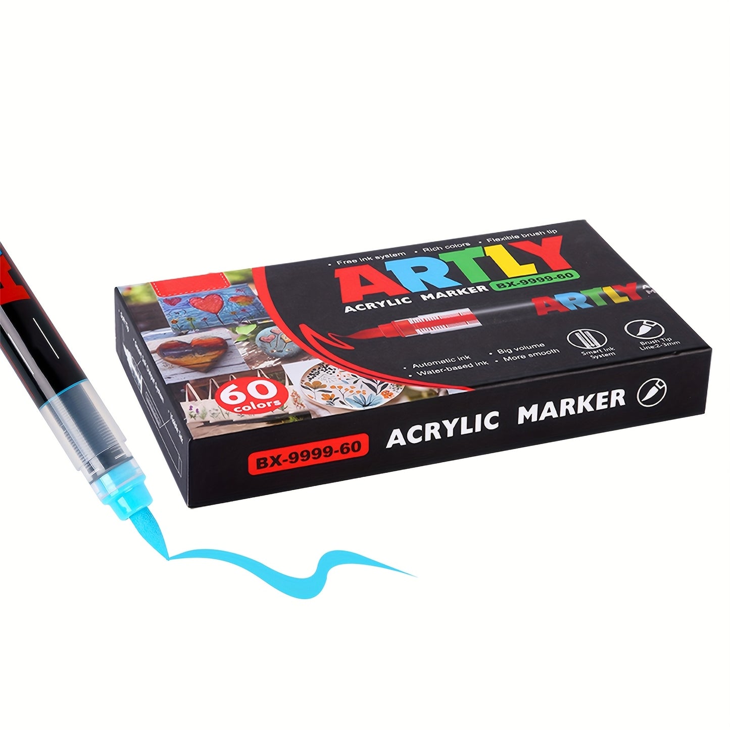 12/24/36/48/60/72Color Acrylic Paint Marker, Brush Head Can Be Used for Rock Metal Glass Wood Canvas Ceramic Plastic Art And DIY Hand-painting, Back to School Season Halloween Christmas Birthday Gifts - ShoreCo.Shop
