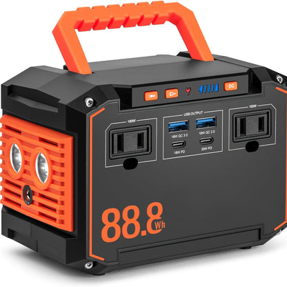 Portable Solar Generator Power Station with 30W Solar Panel & Backup Suitable for Outdoor, RV, Camping, Emergency - 24000mAh USB Portable Bank for CPAP, Laptops, Fans, Lights, for Home Use (Solar Panel Optional)    Home Decor Supply | Online Retail | ShoreShopper.com