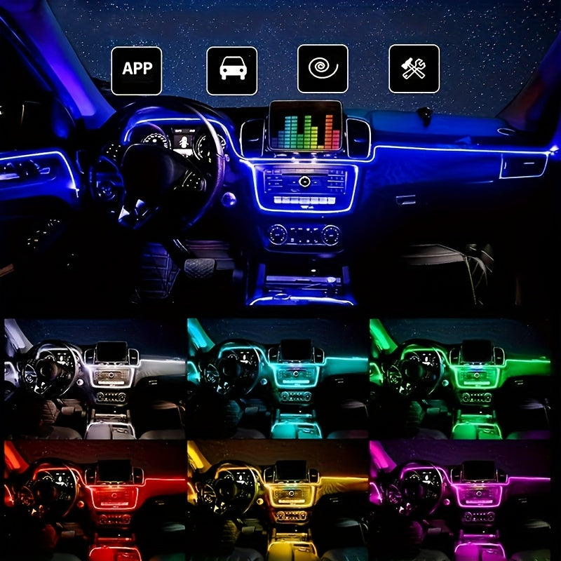 3m Interior Automotive Neon (center Console + Dashboard) with Matching Armrest Storage Box, RGB LED Light Strips for Environmental Application Control    Home Decor Supply | Online Retail | ShoreShopper.com