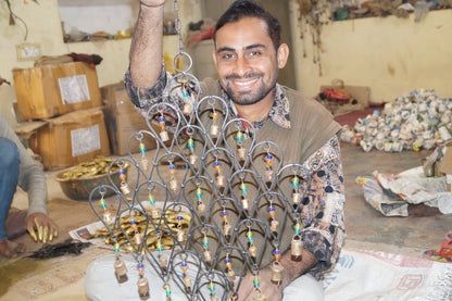 Handcrafted Ornate Star Chime, Recycled Iron and Glass Beads    Home Decor Supply | Online Retail | ShoreShopper.com