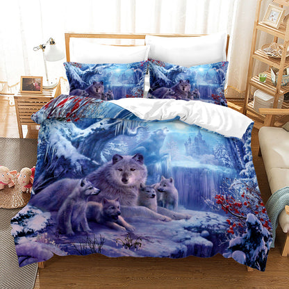 Bed Home Textile Wolf Digital Printed Three-piece Set    Home Decor Supply | Online Retail | ShoreShopper.com