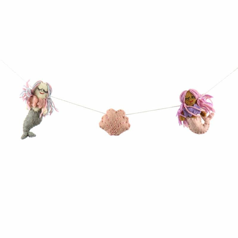 Mermaid Felt Garland - Global Groove    Home Decor Supply | Online Retail | ShoreShopper.com