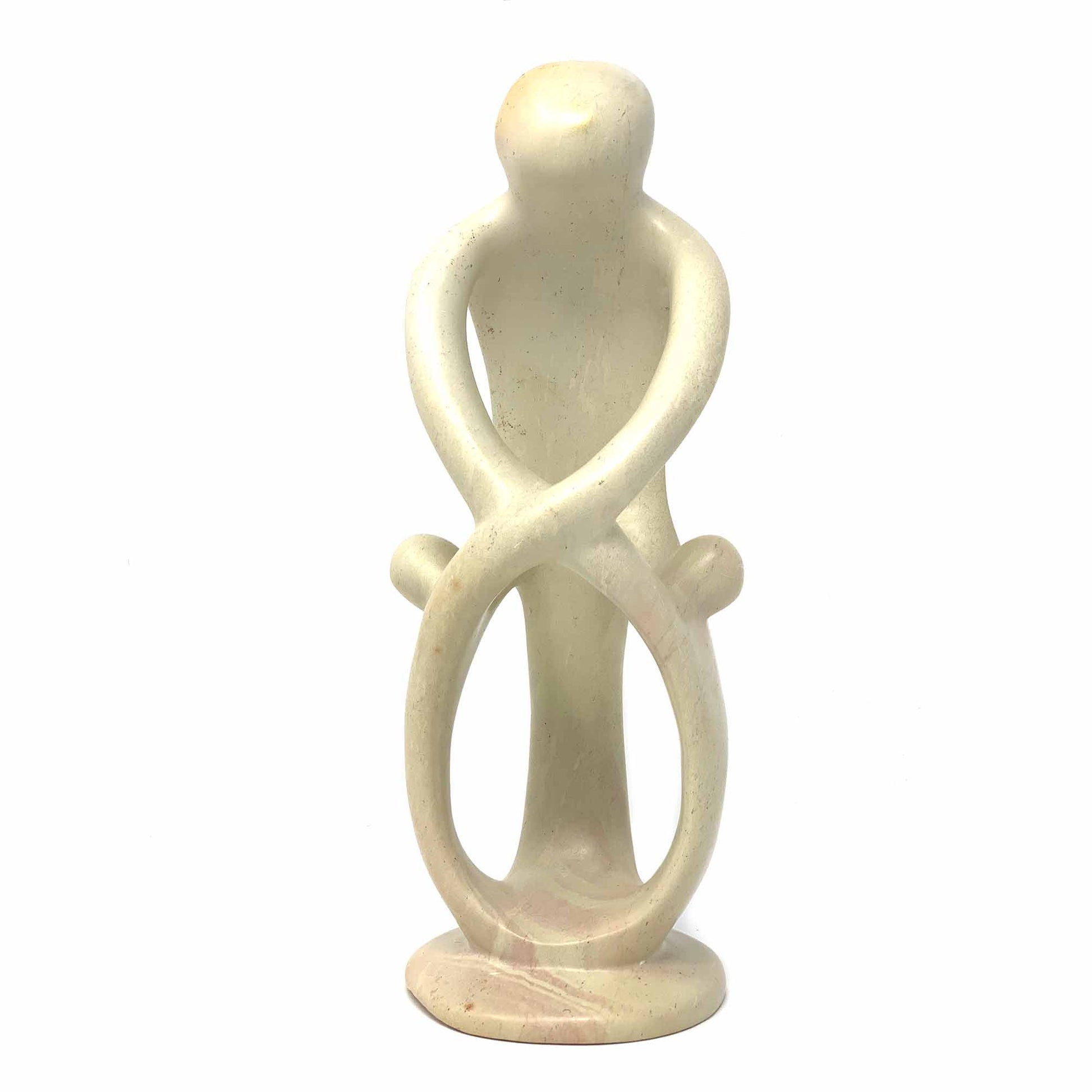 Natural 8-inch Tall Soapstone Family Sculpture - 1 Parent 2 Children - Smolart    Home Decor Supply | Online Retail | ShoreShopper.com