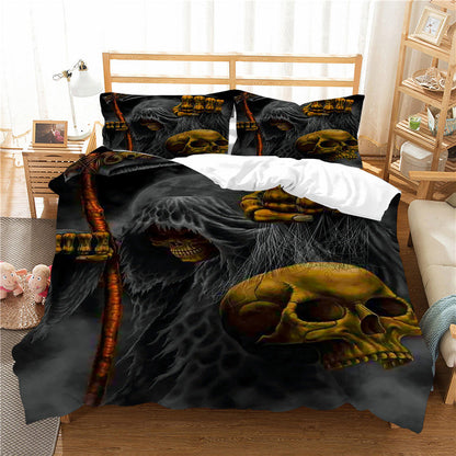 3D Printed Skull Printed Three-piece Home Textile Set    Home Decor Supply | Online Retail | ShoreShopper.com