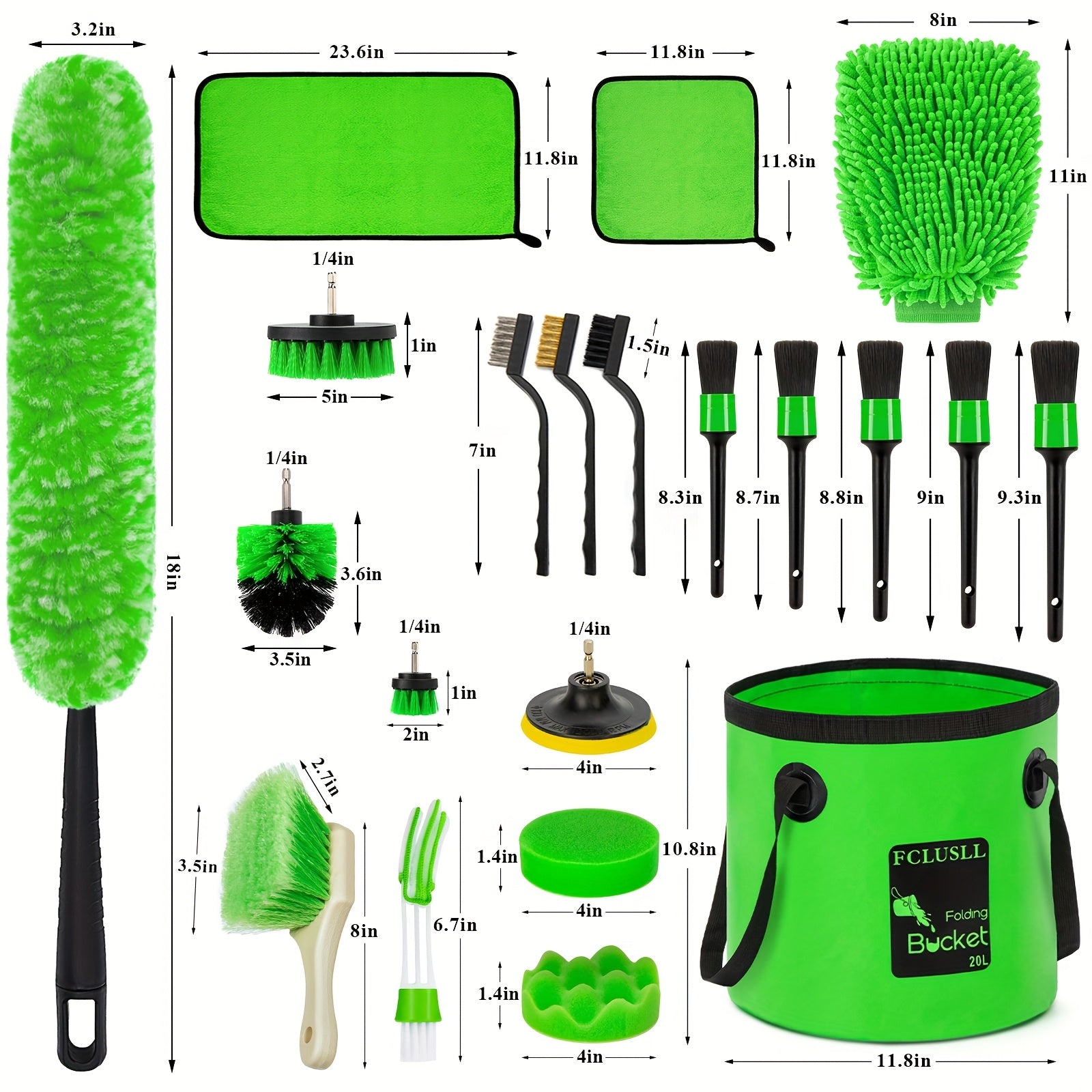 Car Full Interior & Exterior Cleaning Detailing Kit w/ Vacuum, Windshield Cleaner, Drill Brush Kit & More    Home Decor Supply | Online Retail | ShoreShopper.com