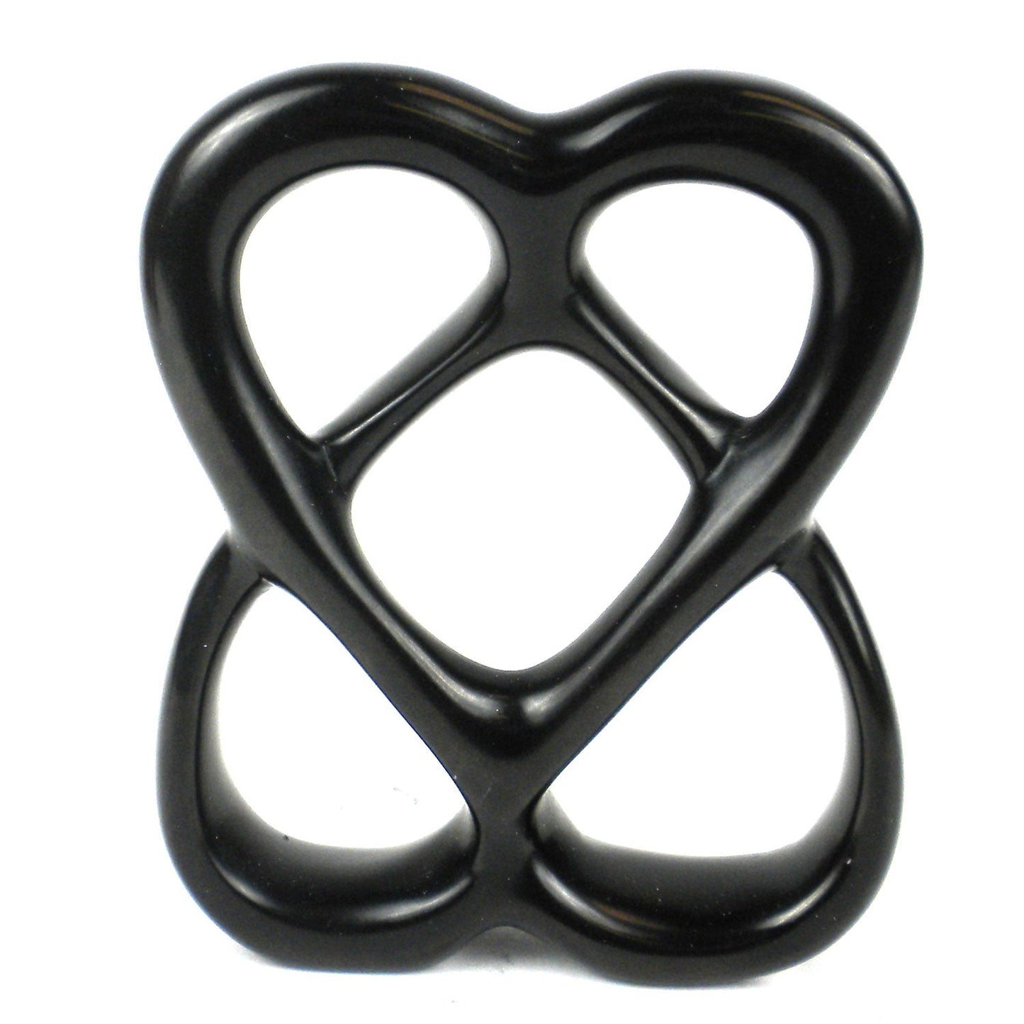 Double Heart 4 inch Black    Home Decor Supply | Online Retail | ShoreShopper.com