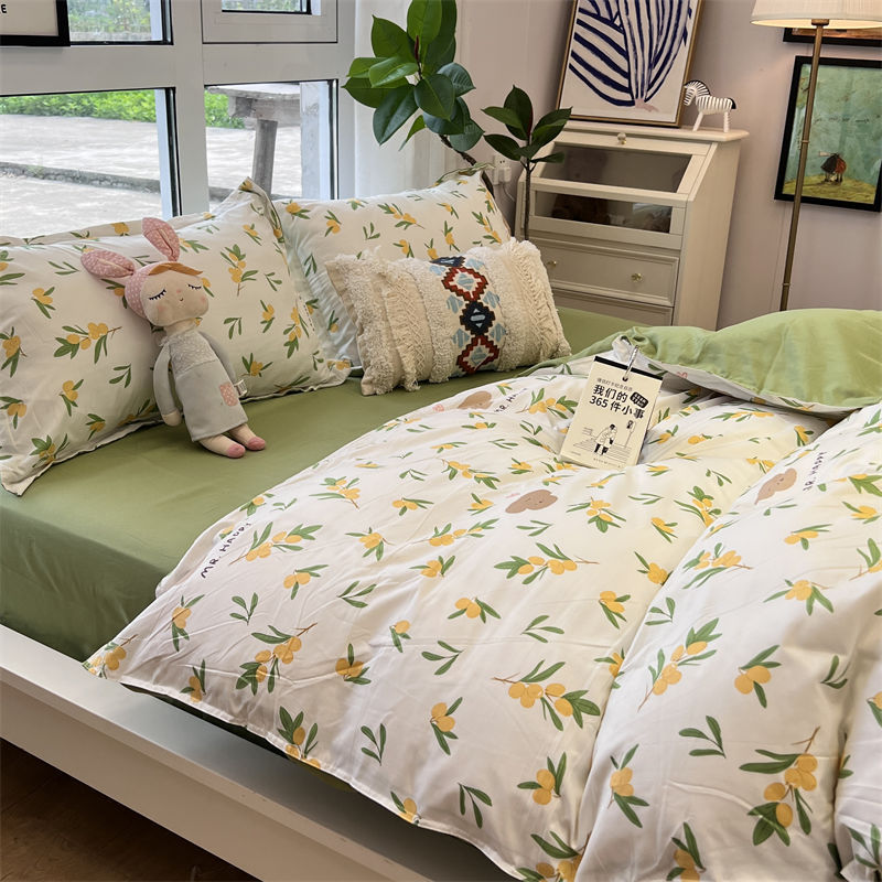 Washed Cotton Bed Sheet Quilt Cover Four-piece Set    Home Decor Supply | Online Retail | ShoreShopper.com
