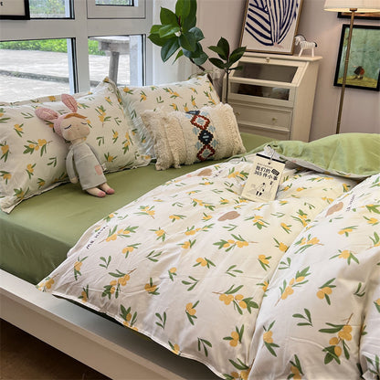 Washed Cotton Bed Sheet Quilt Cover Four-piece Set    Home Decor Supply | Online Retail | ShoreShopper.com