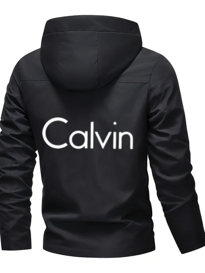 Calvin Men'S Durable Casual Hooded Motorcycle Jacket | Regular Fit, Crew Neck, Zippered Pockets, Adjustable Drawstring Hood, Machine Washable, Random Print Design, Zippered Storage, Perfect for Spring/Fall Outdoor Riding & Ca    Home Decor Supply | Online Retail | ShoreShopper.com