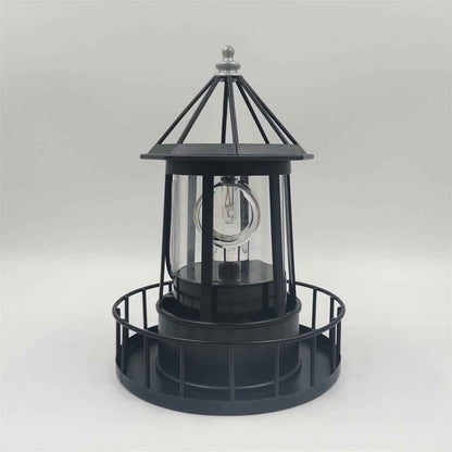 Large Solar Rotating Lighthouse Led Lawn Lamp