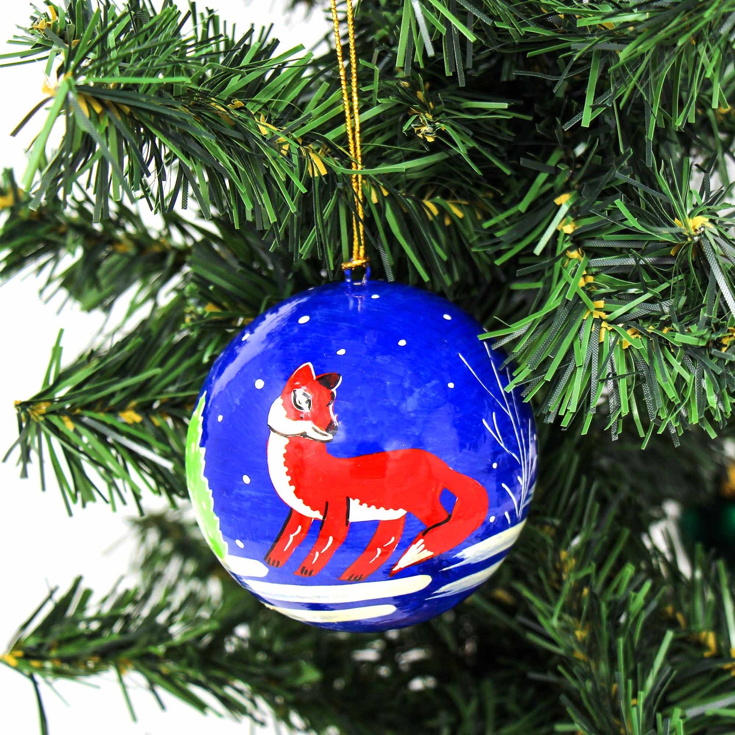 Handpainted Fox & Bird Ornaments, Set of 2    Home Decor Supply | Online Retail | ShoreShopper.com