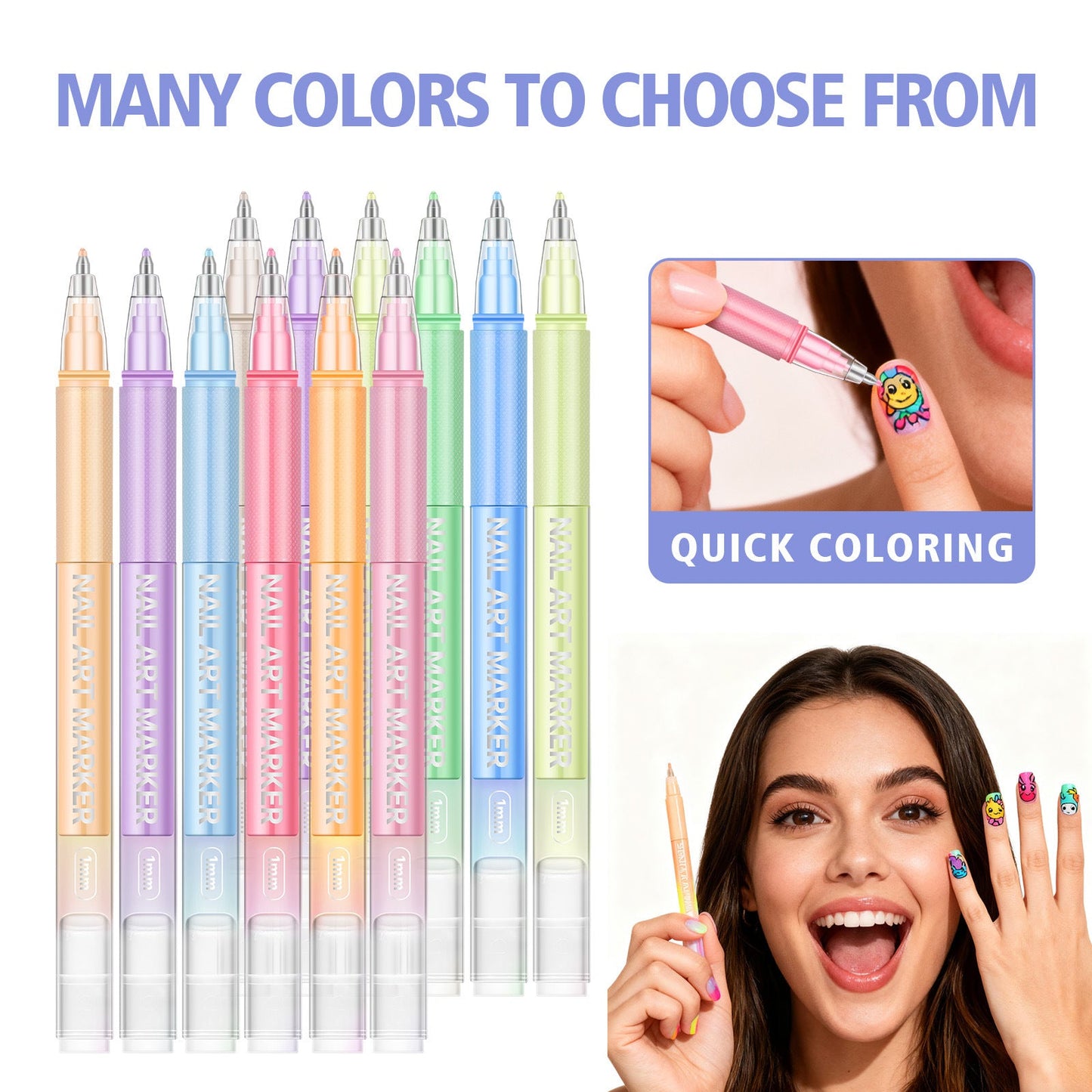 Painted Graffiti Nail Art Highlighter And Outline Graffiti Pen Set    Home Decor Supply | Online Retail | ShoreShopper.com