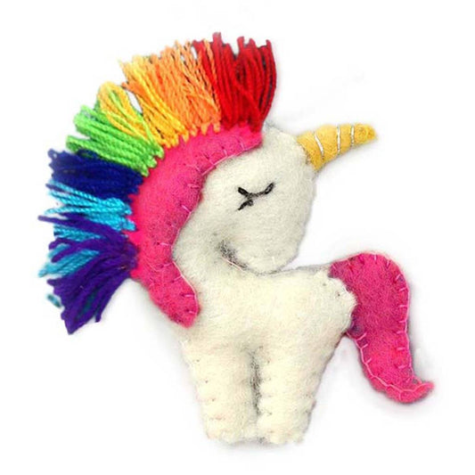 Unicorn Felt Ornament with Rainbow Colors - Global Groove (H)    Home Decor Supply | Online Retail | ShoreShopper.com