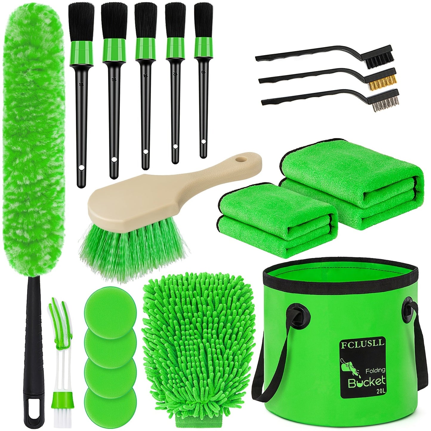 Car Full Interior & Exterior Cleaning Detailing Kit w/ Vacuum, Windshield Cleaner, Drill Brush Kit & More    Home Decor Supply | Online Retail | ShoreShopper.com