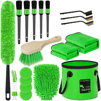 Car Full Interior & Exterior Cleaning Detailing Kit w/ Vacuum, Windshield Cleaner, Drill Brush Kit & More    Home Decor Supply | Online Retail | ShoreShopper.com