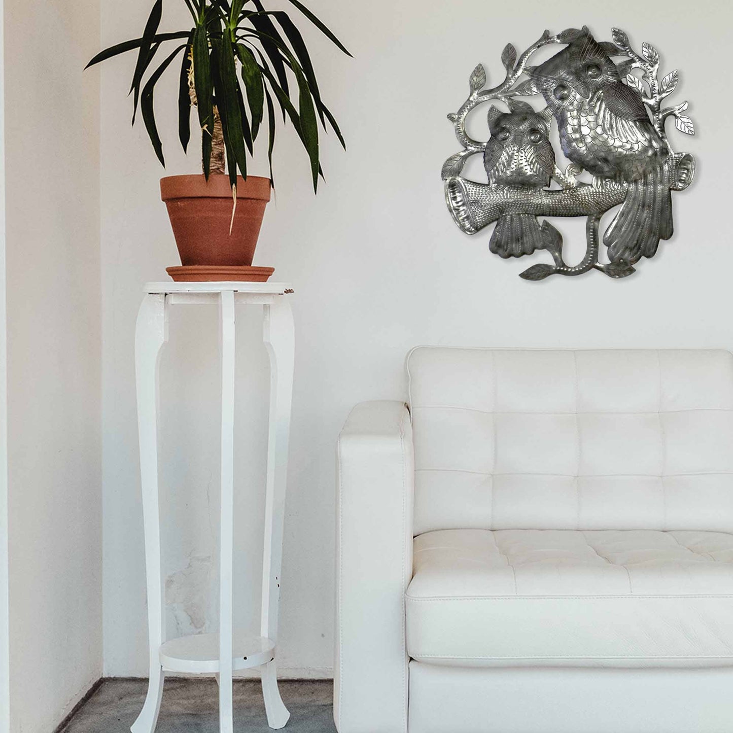 Pair of Owls on Perch Metal Wall Art - Croix des Bouquets    Home Decor Supply | Online Retail | ShoreShopper.com