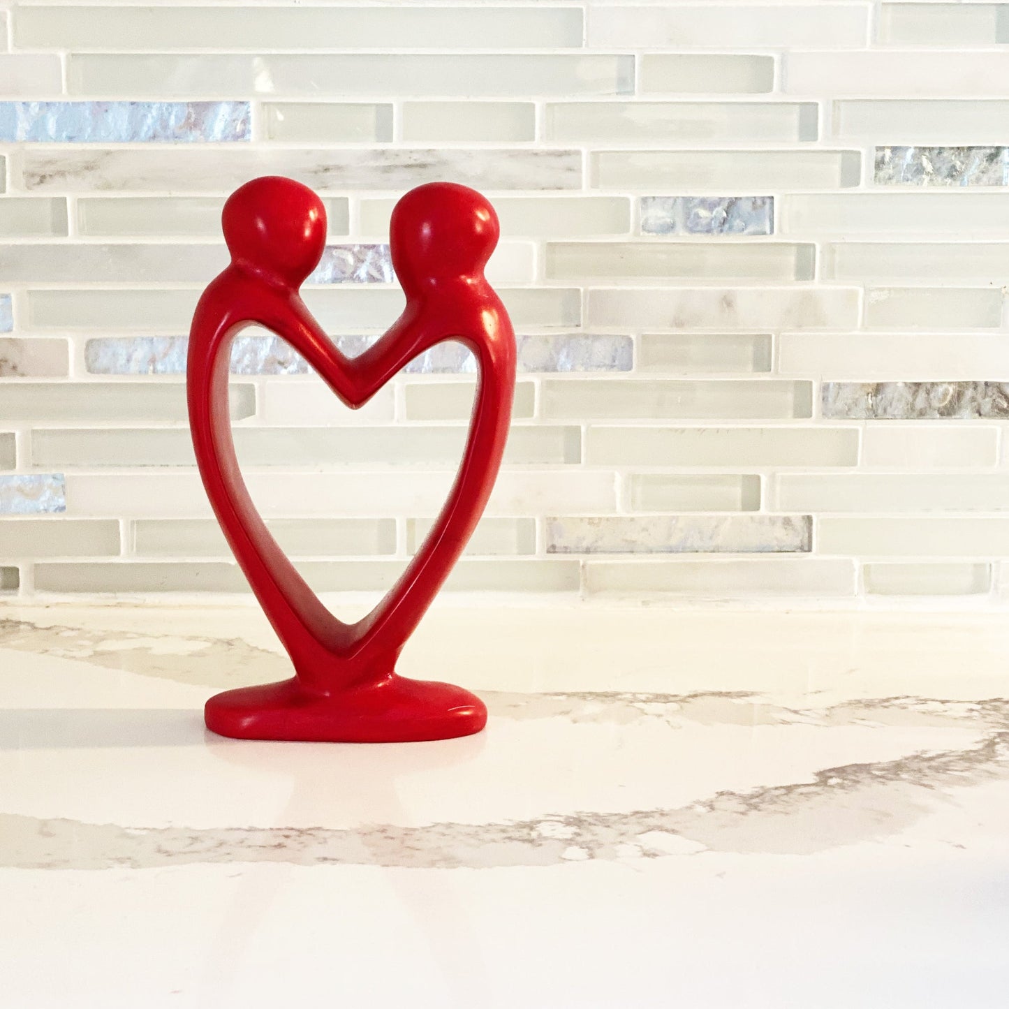 Handcrafted Soapstone Lover's Heart Sculpture in Red - Smolart    Home Decor Supply | Online Retail | ShoreShopper.com