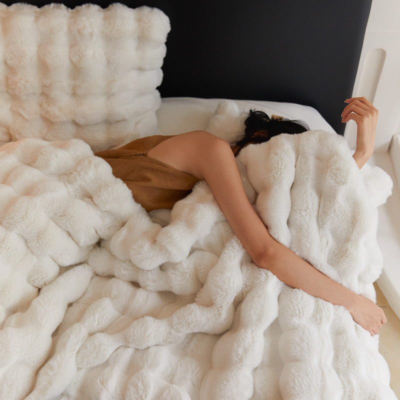 The Fur Rabbit Hair Sofa Blanket Is Simple And Luxurious    Home Decor Supply | Online Retail | ShoreShopper.com