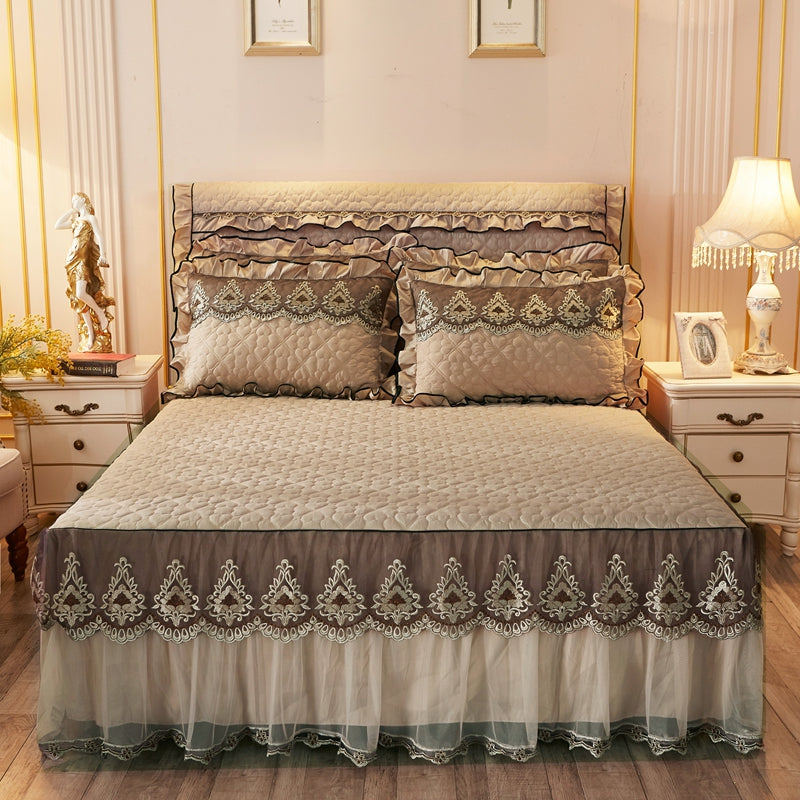 Quilted Lace Bed Skirt Bed Liner    Home Decor Supply | Online Retail | ShoreShopper.com