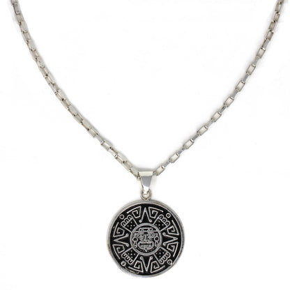 Alpaca Silver Aztec Face Pendant with Chain    Home Decor Supply | Online Retail | ShoreShopper.com