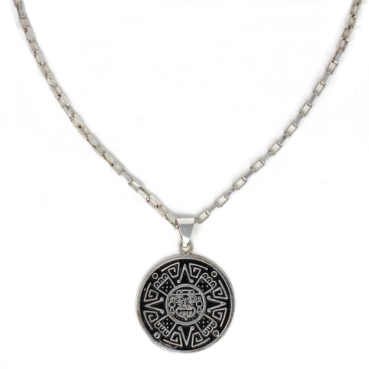 Alpaca Silver Aztec Face Pendant with Chain    Home Decor Supply | Online Retail | ShoreShopper.com