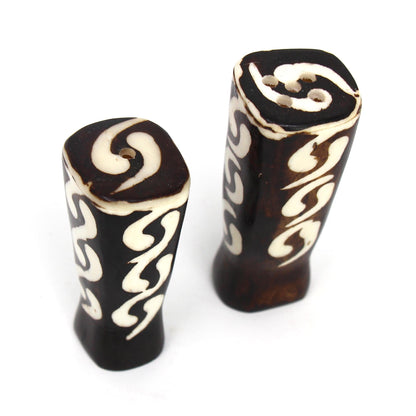 African Natural Bone Salt & Pepper Shakers, Traditional Batik Designs    Home Decor Supply | Online Retail | ShoreShopper.com
