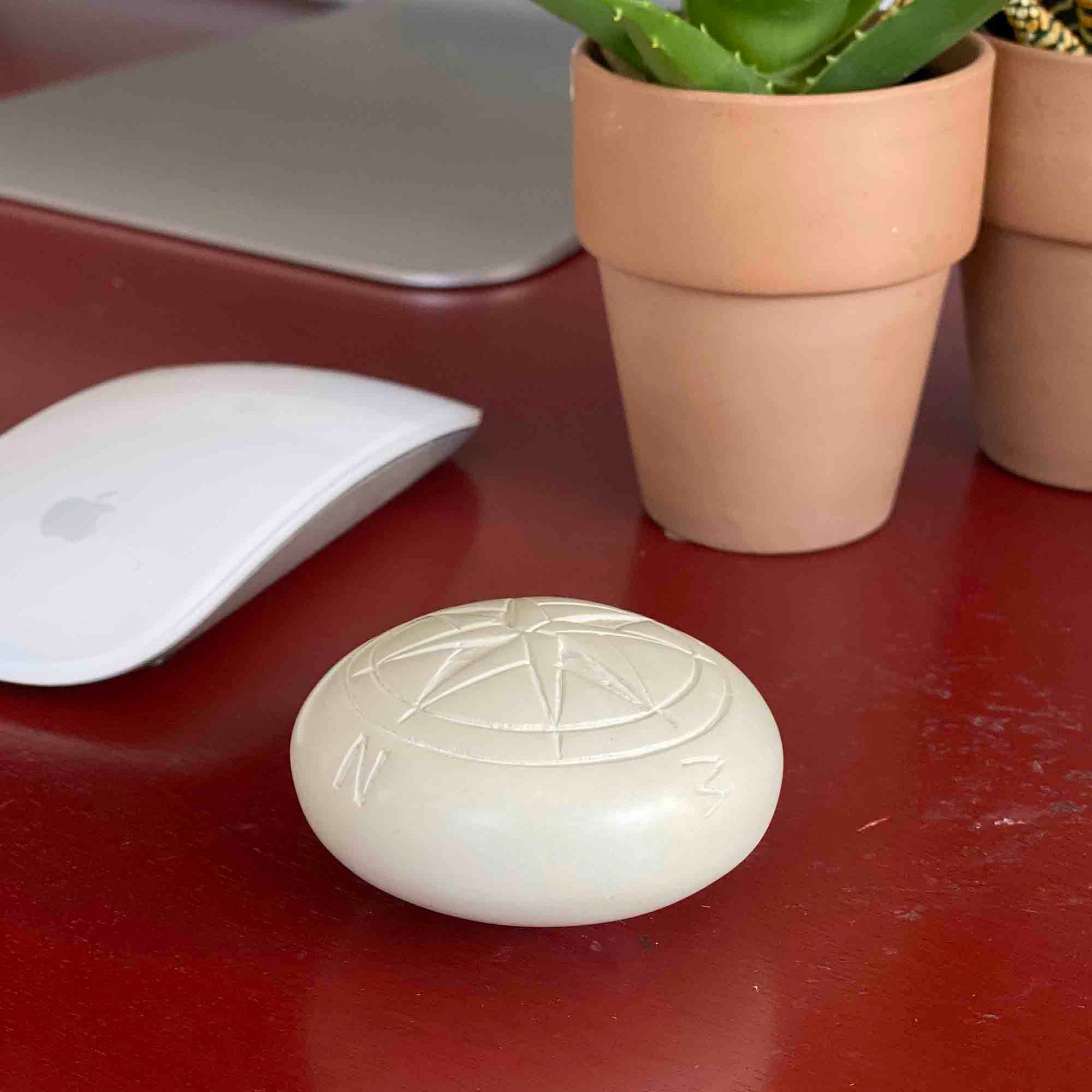 Compass Soapstone Sculpture, Natural Stone    Home Decor Supply | Online Retail | ShoreShopper.com