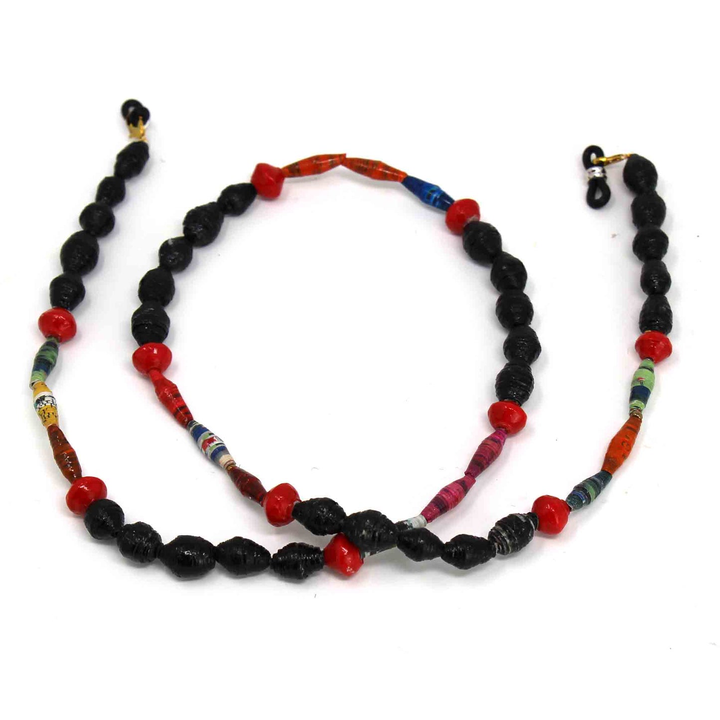 Face Mask/Eyeglass Paper Bead Chain, Black and Red    Home Decor Supply | Online Retail | ShoreShopper.com