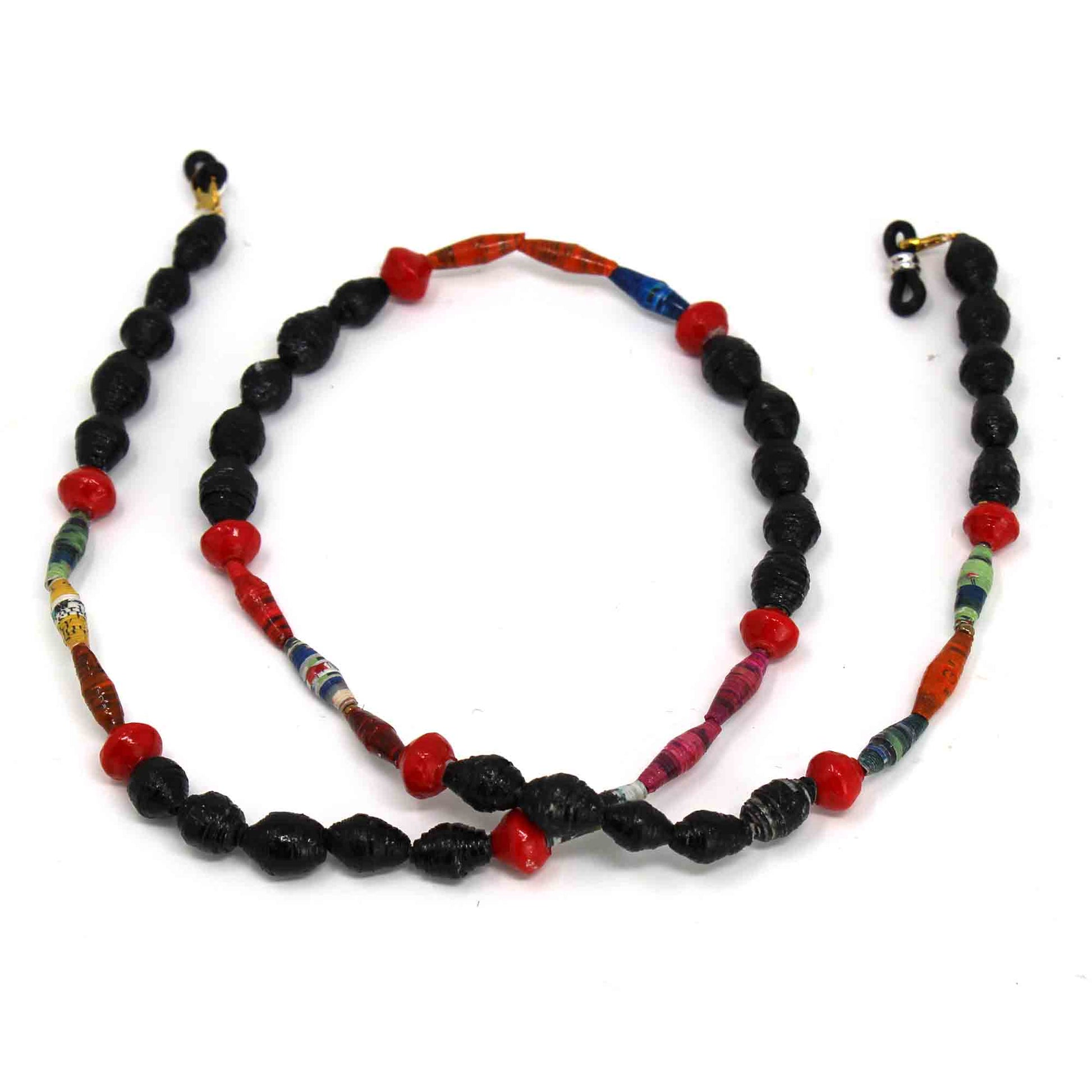 Face Mask/Eyeglass Paper Bead Chain, Black and Red    Home Decor Supply | Online Retail | ShoreShopper.com