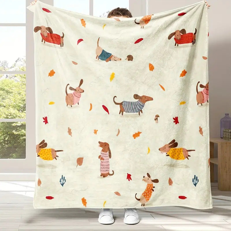Dachshund Blanket Flannel Square Cover Blanket    Home Decor Supply | Online Retail | ShoreShopper.com