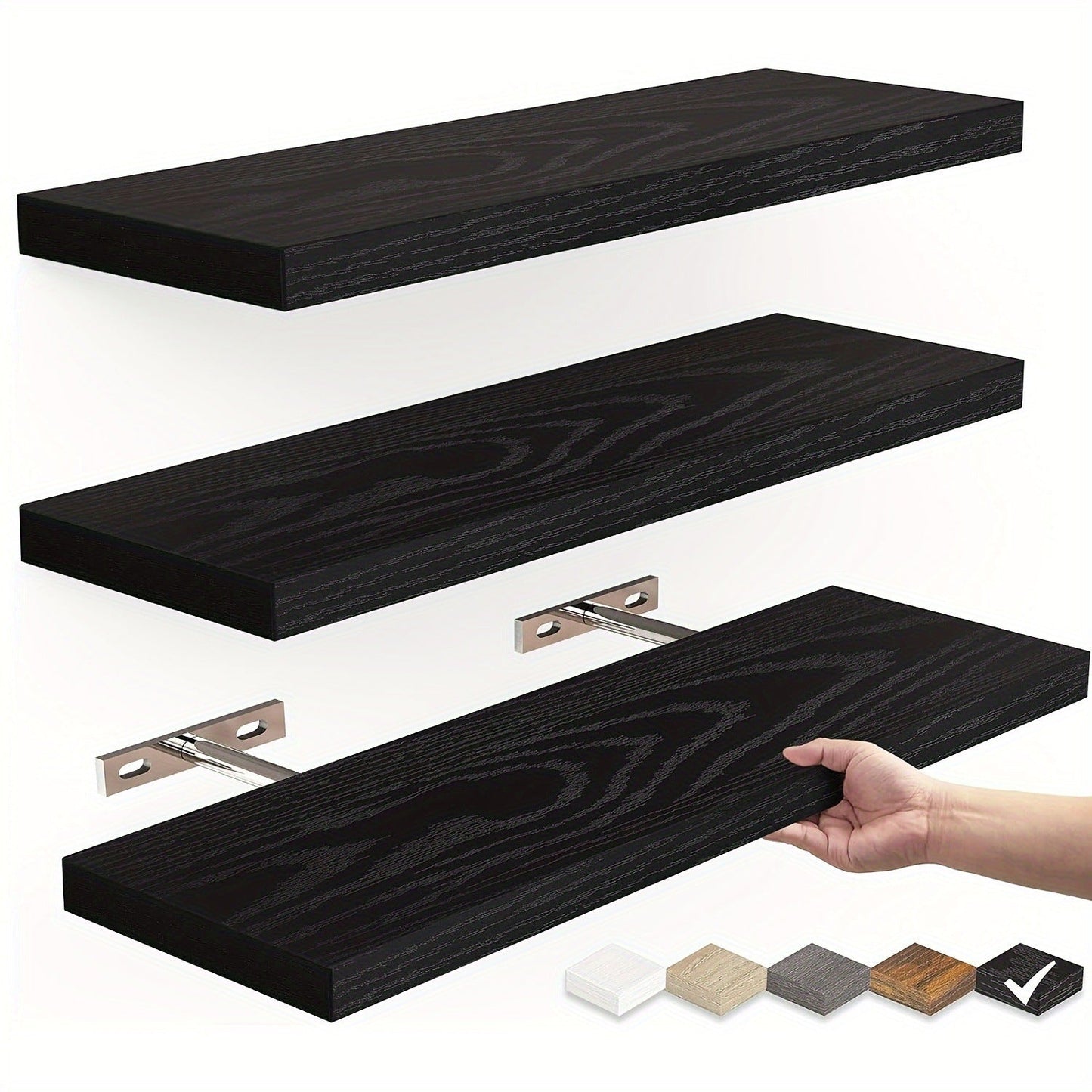 Solid Wood Floating Wall Shelf - Minimalist Hanging Storage for Home and Office    Home Decor Supply | Online Retail | ShoreShopper.com