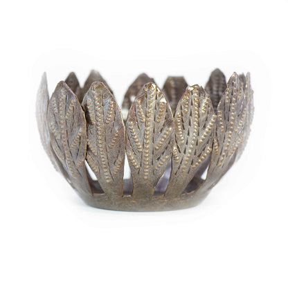 Decorative Drum Art Bowl or Votive, Mango Leaf    Home Decor Supply | Online Retail | ShoreShopper.com
