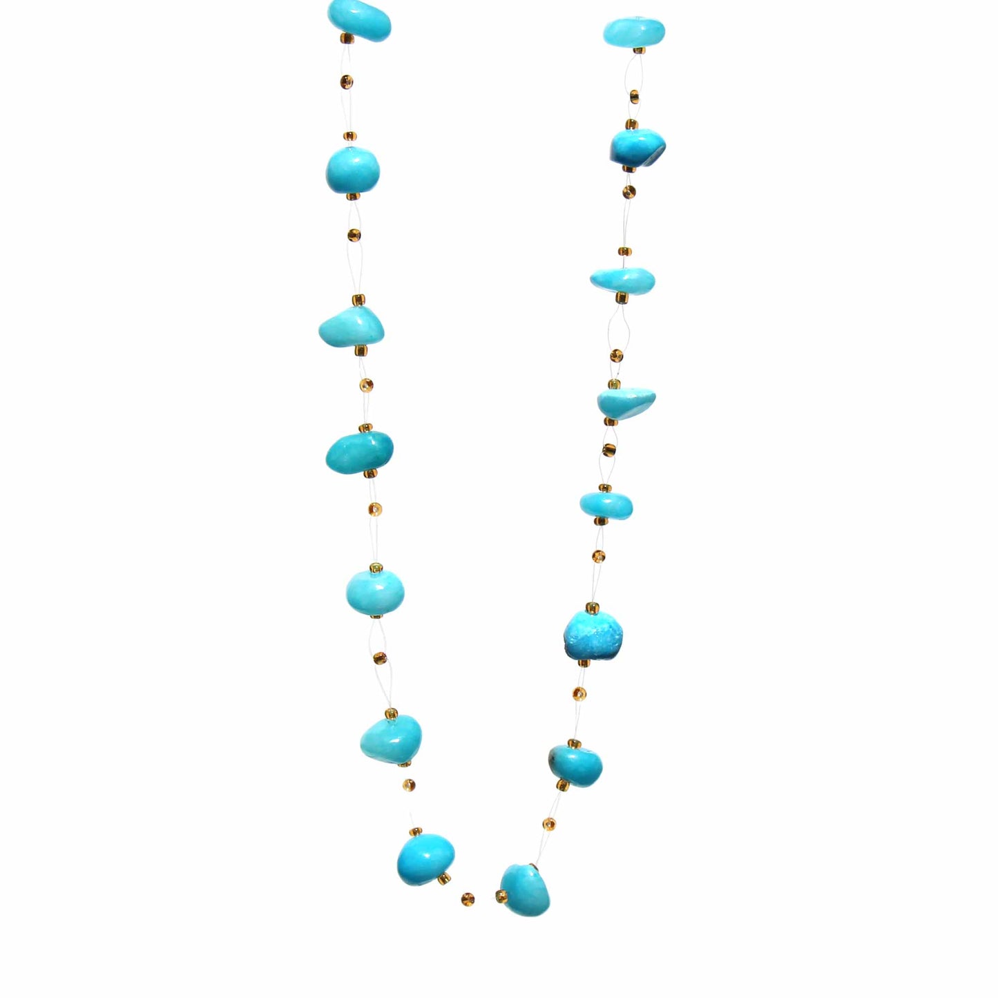 Floating Stone & Maasai Bead Necklace, Turquoise    Home Decor Supply | Online Retail | ShoreShopper.com