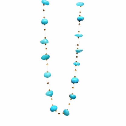 Floating Stone & Maasai Bead Necklace, Turquoise    Home Decor Supply | Online Retail | ShoreShopper.com
