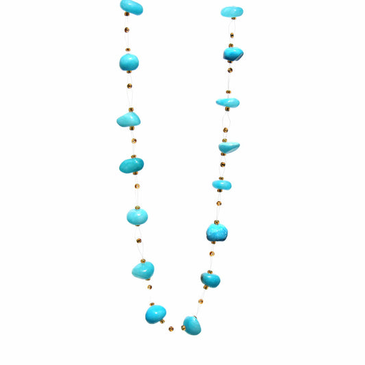 Floating Stone & Maasai Bead Necklace, Turquoise    Home Decor Supply | Online Retail | ShoreShopper.com