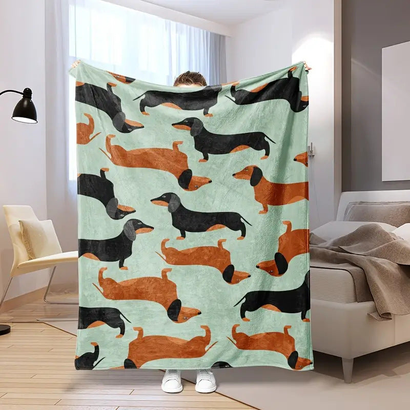 Dachshund Blanket Flannel Square Cover Blanket    Home Decor Supply | Online Retail | ShoreShopper.com