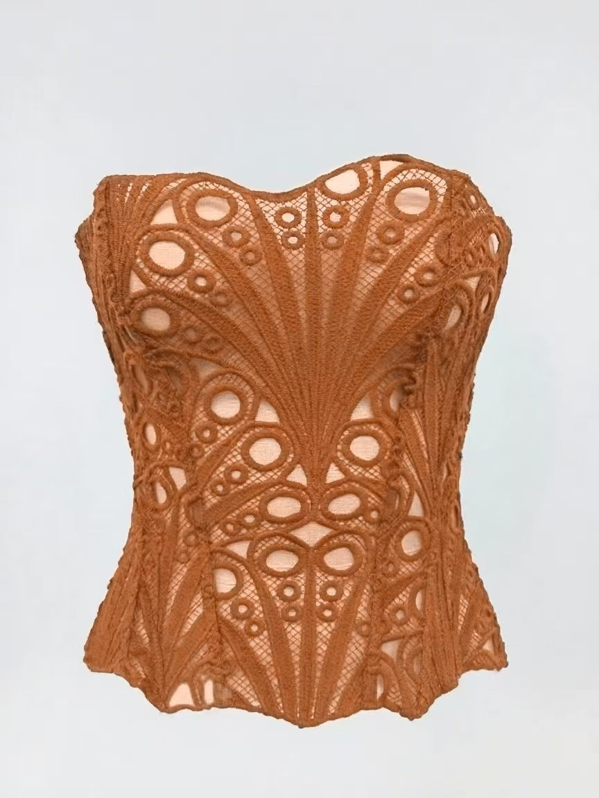 Sexy Hollow Out Corset Top Women Lace Double-layer Streetwear Party Club Corset Clothing    Home Decor Supply | Online Retail | ShoreShopper.com