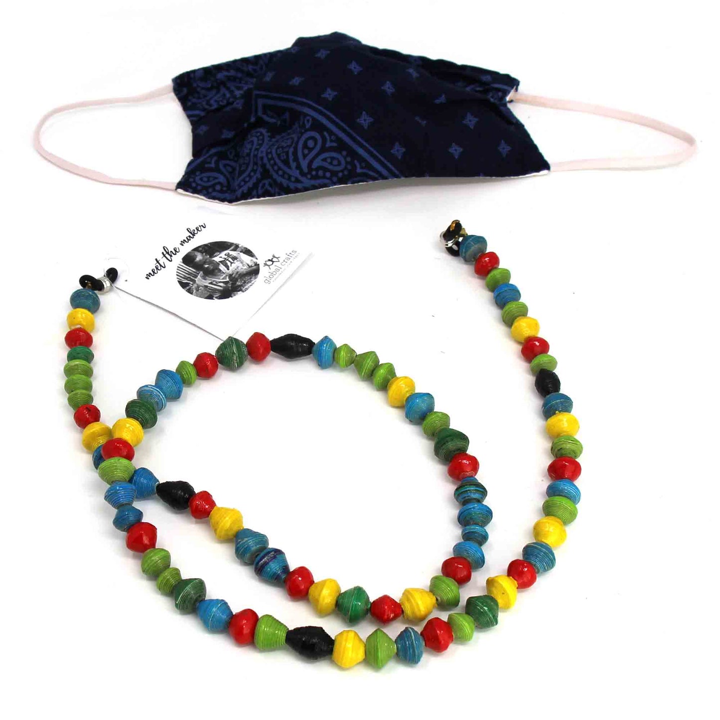 Face Mask/Eyeglass Paper Bead Chain, Colorful Round Beads    Home Decor Supply | Online Retail | ShoreShopper.com
