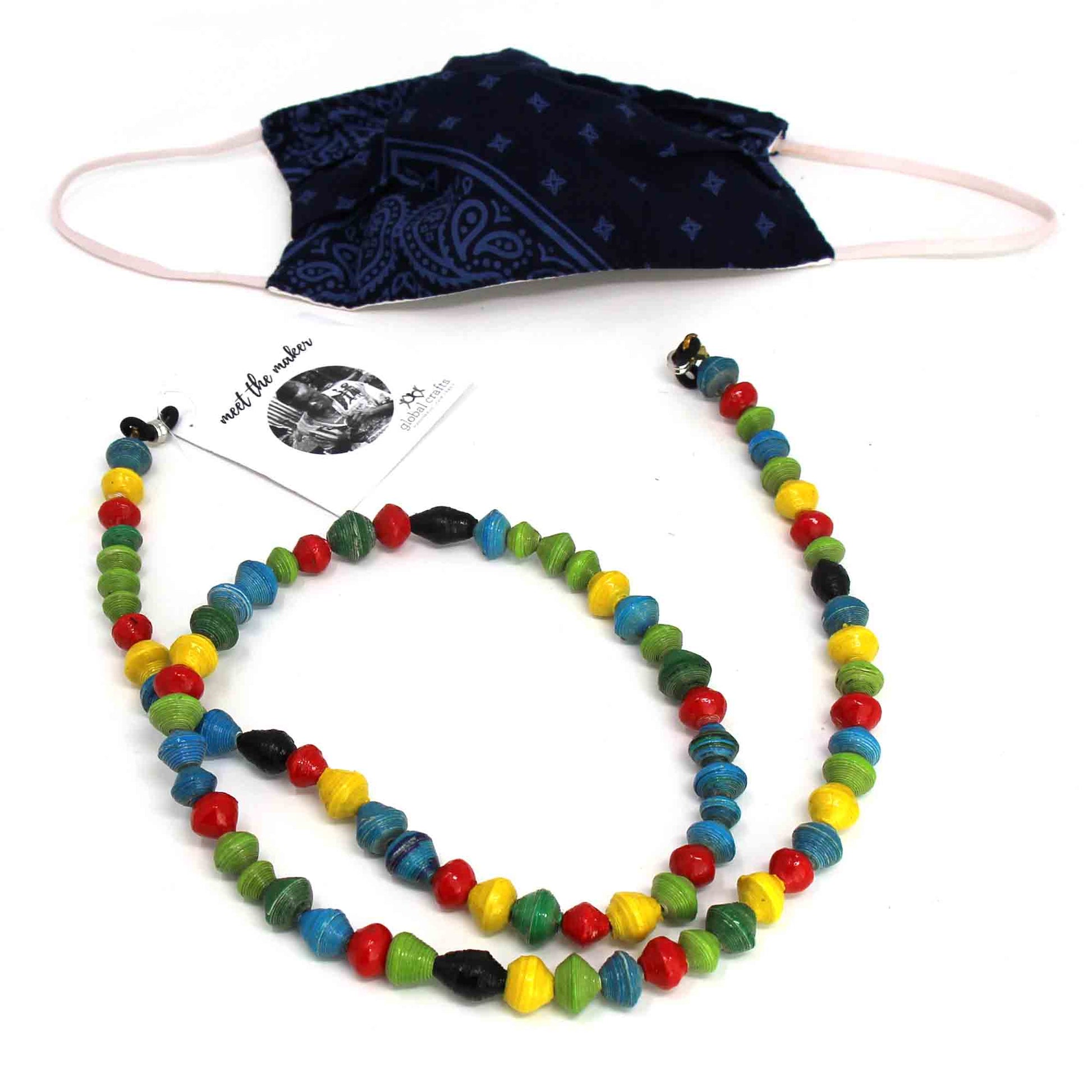 Face Mask/Eyeglass Paper Bead Chain, Colorful Round Beads    Home Decor Supply | Online Retail | ShoreShopper.com